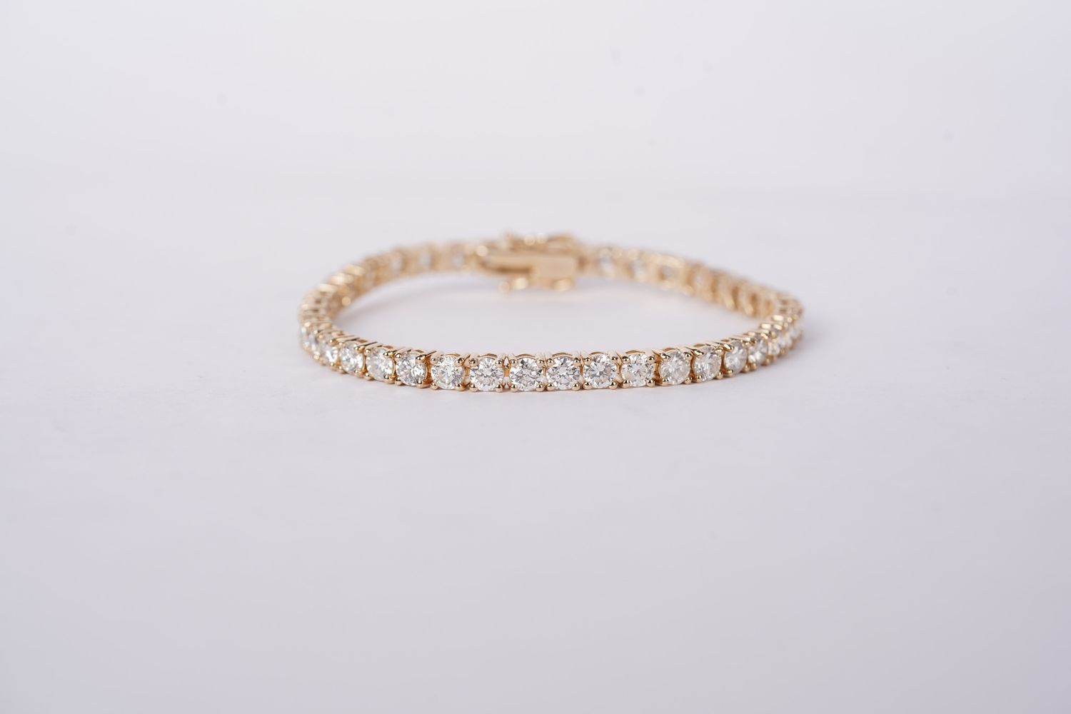 RRTT- 14KY 14.00g 10.50ctw H-I/SI1-SI2 Round Diamond Tennis Bracelet 7&quot;