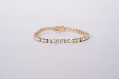 RRTT- 14KY 14.00g 10.50ctw H-I/SI1-SI2 Round Diamond Tennis Bracelet 7&quot;