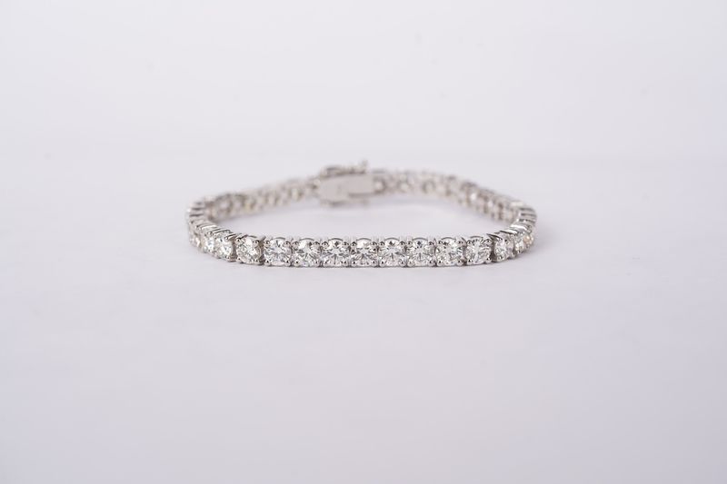 14KW 19.56g 14.85ctw H-I/VS2-SI1 Round Diamond Tennis Bracelet 7&quot;