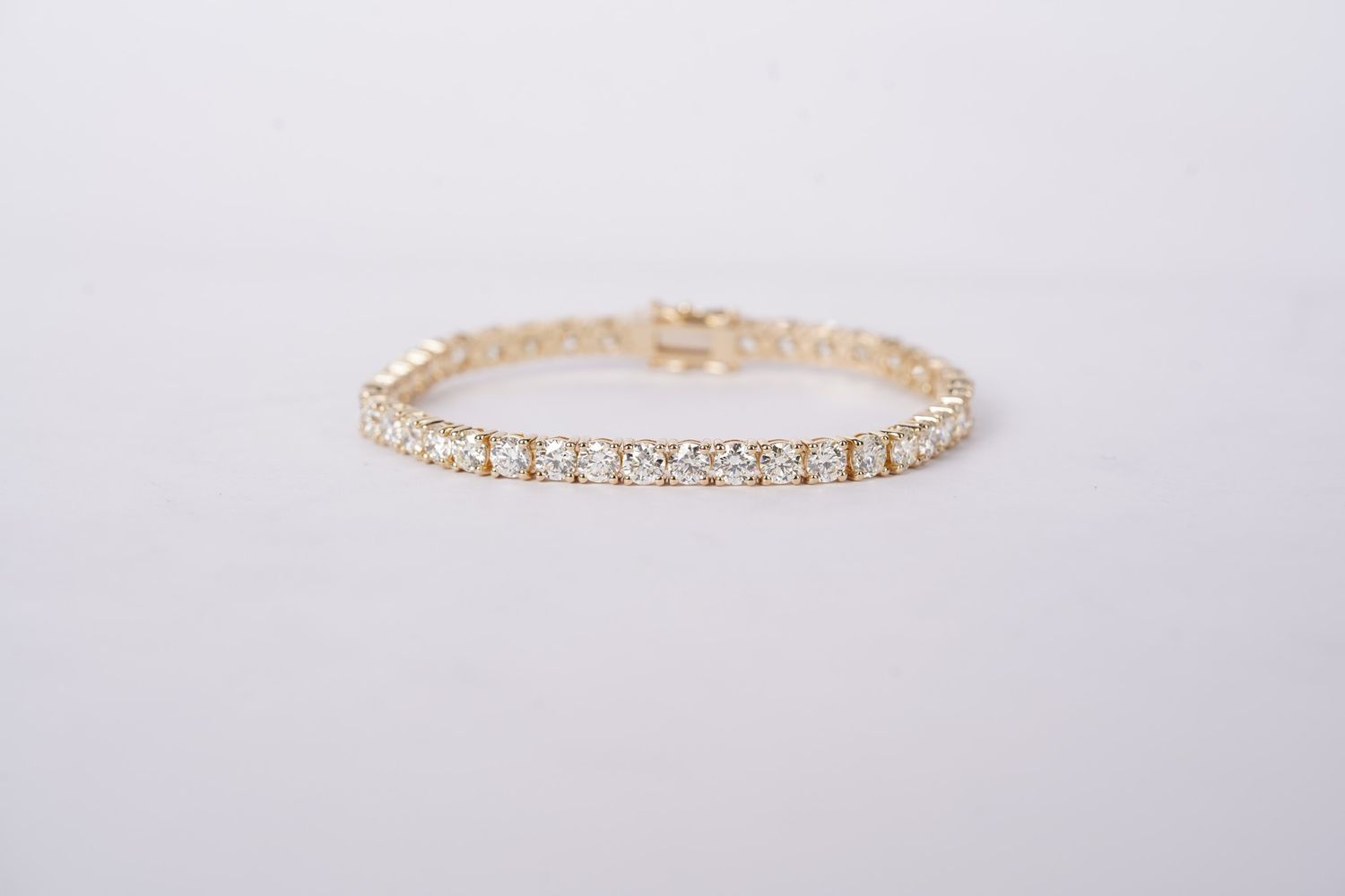 IITT- 14KY 13.43mm 11.38ctw G-H/VS2-SI1 Round Diamond Tennis Bracelet 7&quot;