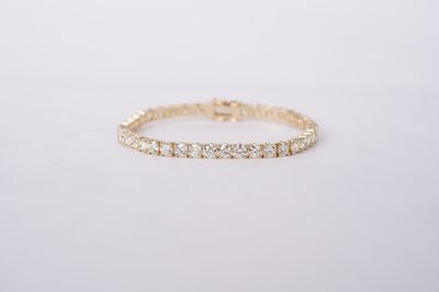 IITT- 14KY 13.43mm 11.38ctw G-H/VS2-SI1 Round Diamond Tennis Bracelet 7&quot;