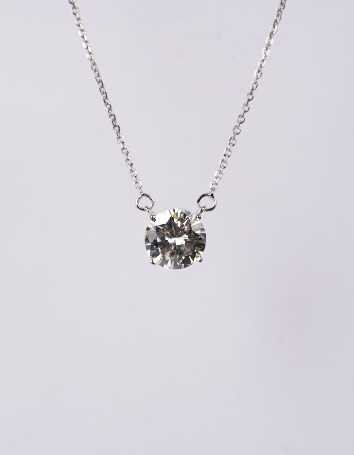 RTPT- 14KW 2.53g 2.2ct K/SI1 Transitional Cut Diamond Solitaire Necklace 16-18&quot;