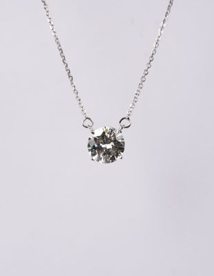 RTPT- 14KW 2.53g 2.2ct K/SI1 Transitional Cut Diamond Solitaire Necklace 16-18&quot;