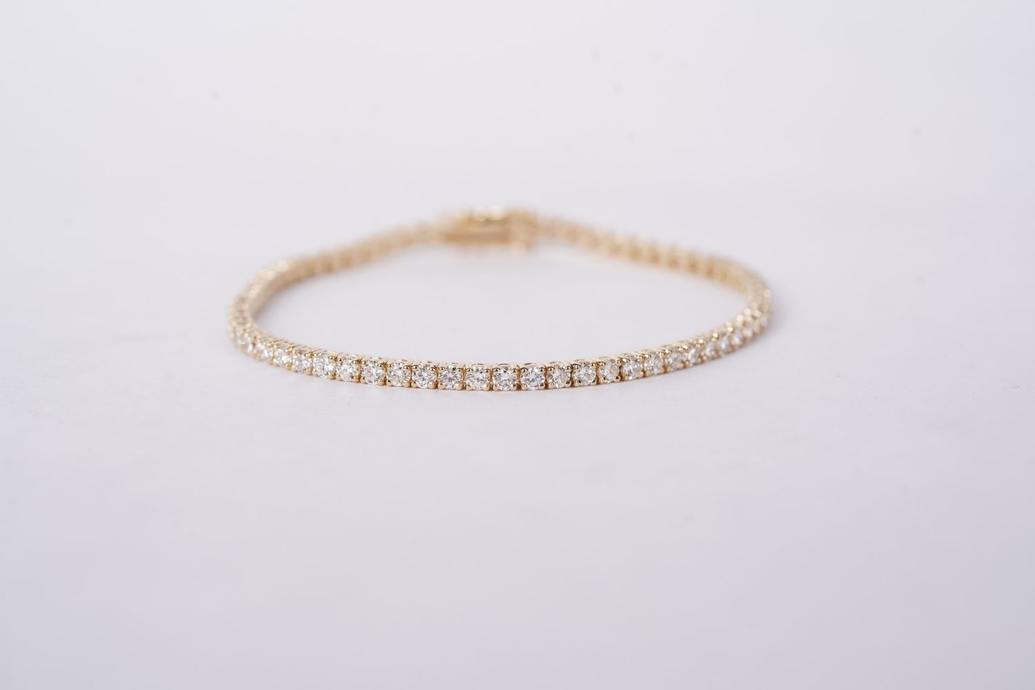 NEET- 14KY 7.76g 4.25ctw G-H/SI1-SI2 Round Diamond Tennis Bracelet 7&quot;