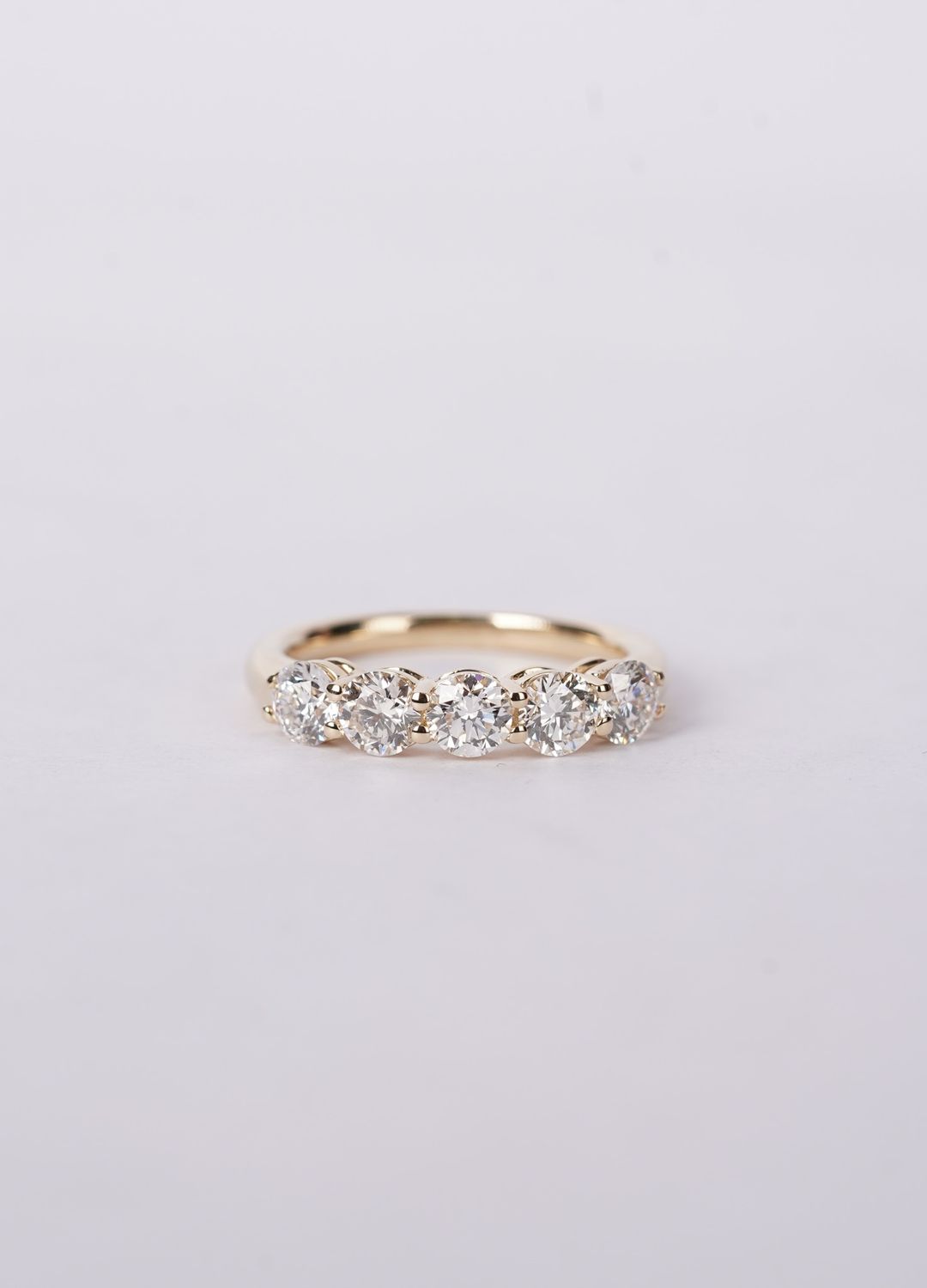 AAET- 14KY 3.55g 1.51ctw H-I/SI1-SI2 Round Diamond Stackable Band (size 6.5)