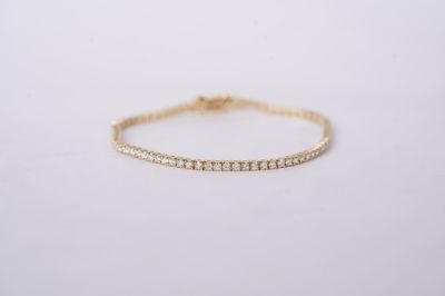 AABE- 14KY 7.04g 2.42ctw G-H/SI1-SI2 Round Diamond Tennis Bracelet 7&quot;