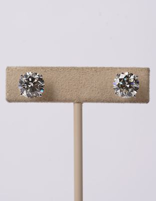 ATPTP- 14KW 5.01ctw J/SI1 Round Diamond Stud Earrings
