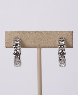 LDTT- 14KW 8.60g 7.85ctw I-J/VS2-SI1 Round Diamond Hoop Earrings