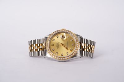 DIET- Rolex 36mm Two-Tone Datejust W/Jubilee Band &amp; Diamond Bezel