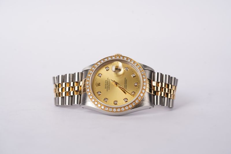DIET- Rolex 36mm Two-Tone Datejust W/Jubilee Band &amp; Diamond Bezel