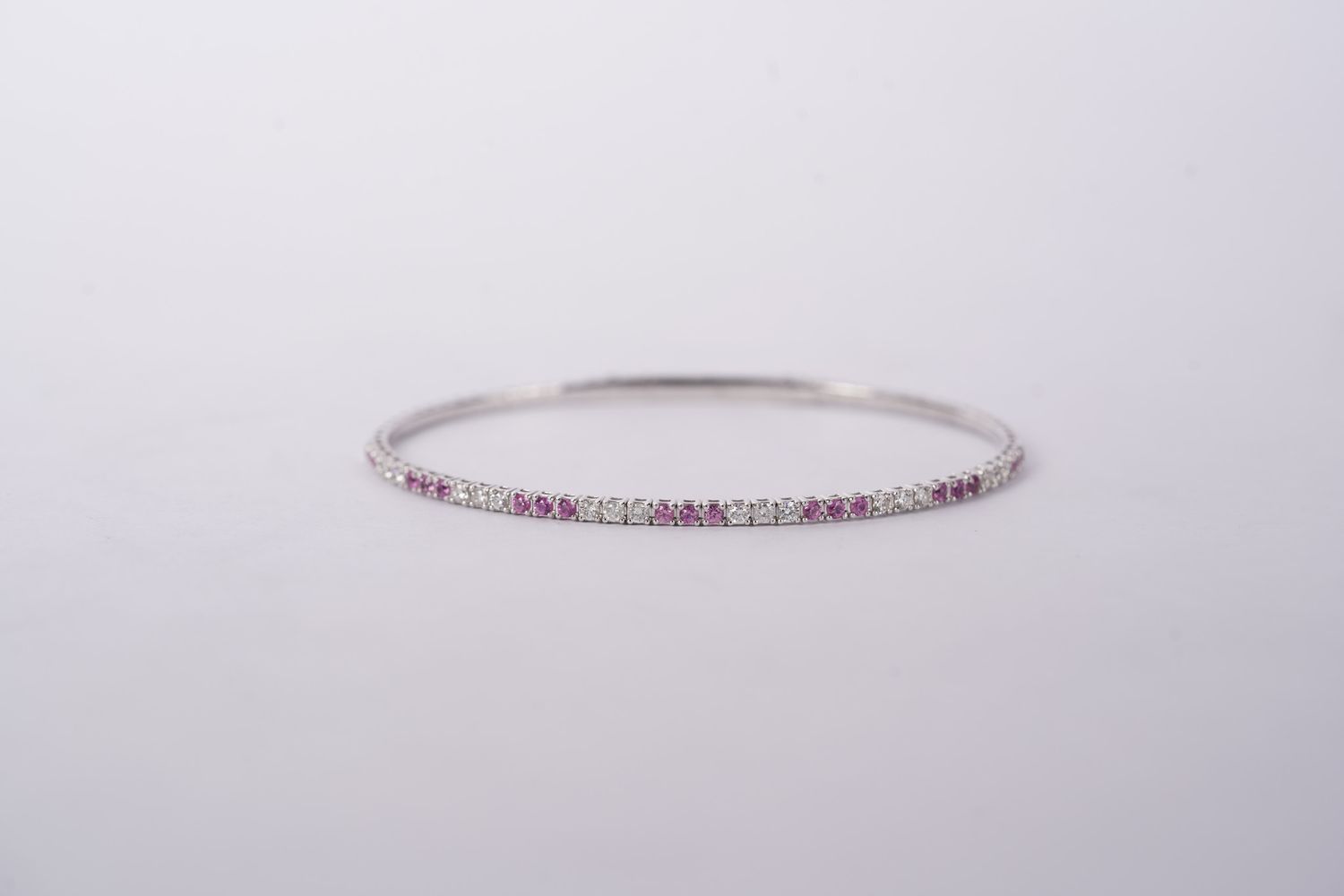 LETX- 14KW 5.62g .55ctw Sapphire &amp; .50ctw Diamond Flex Bangle