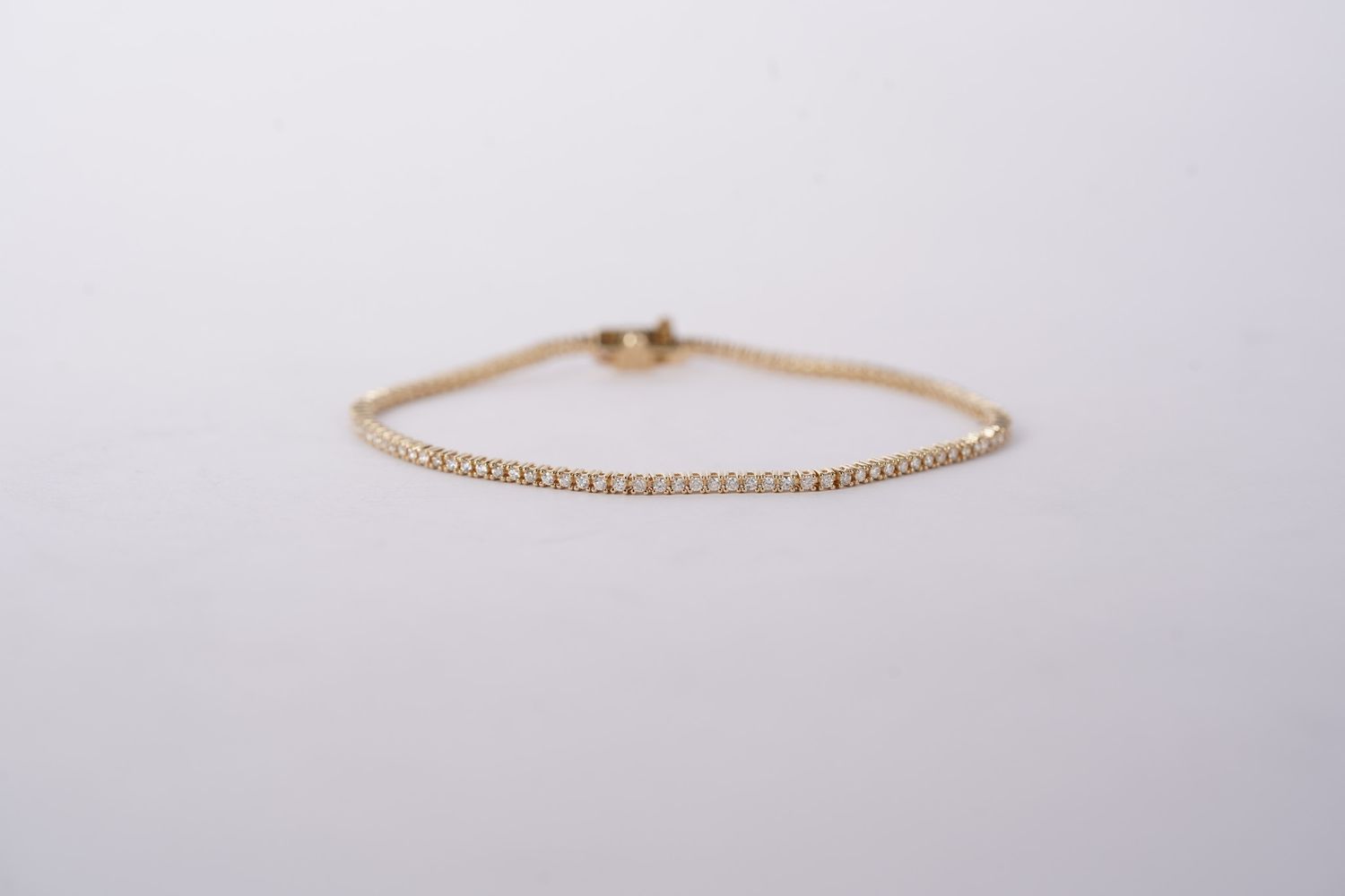 ITTX- 14KY 5.23g 1.00ctw Round Diamond Tennis Bracelet 7&quot;