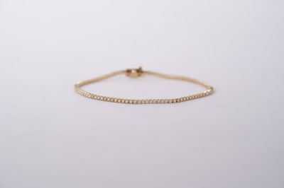 ITTX- 14KY 5.23g 1.00ctw Round Diamond Tennis Bracelet 7&quot;