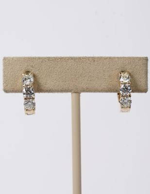 VEET- 14KY 5.15g 1.50ctw Diamond Huggie Hoop Earrings