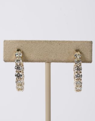 NBTT- 14KY 8.54g 4.15ctw I-J/VS2-SI1 Round Diamond Hoop Earrings