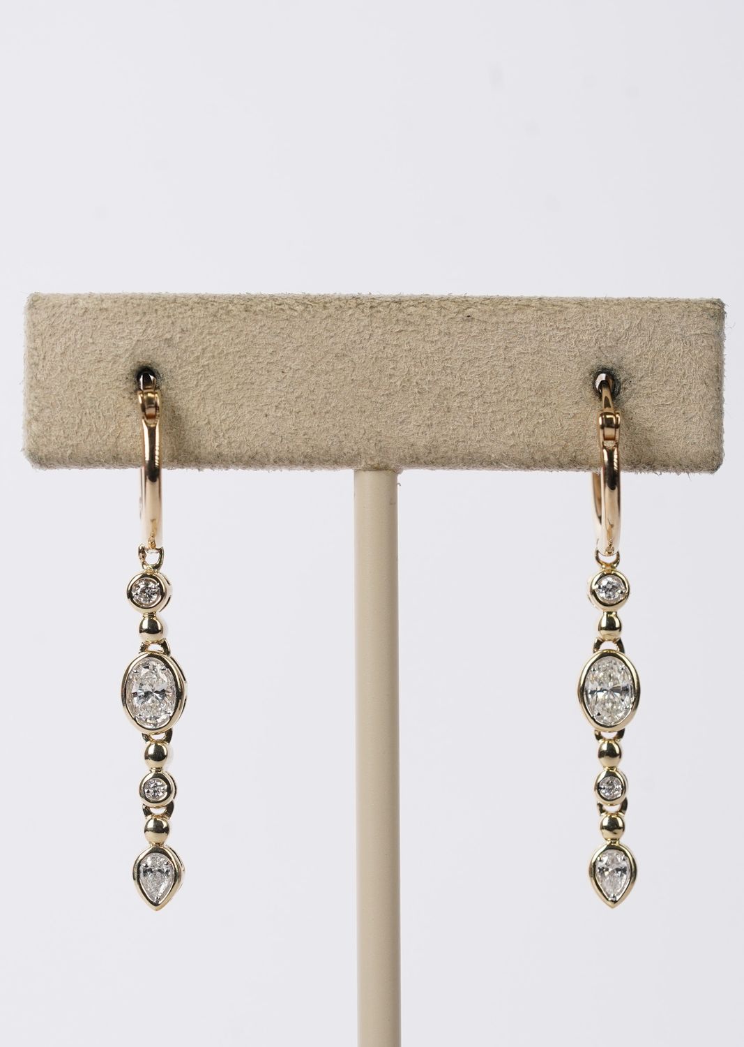 ITTX- 14KY 3.71g .77ctw Diamond Dangle Earrings