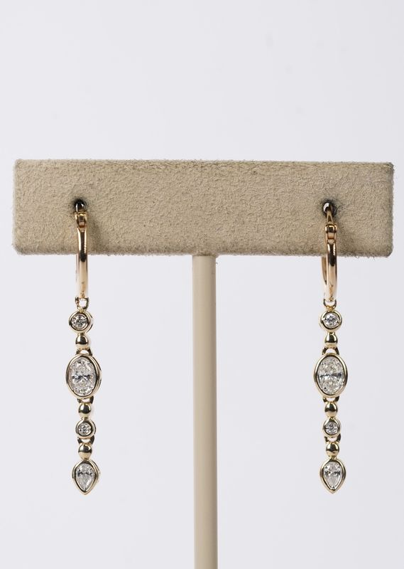 ITTX- 14KY 3.71g .77ctw Diamond Dangle Earrings
