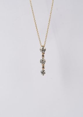 IRIX- 14KY 2.79g .78ctw Diamond Dangle Necklace 16-18&quot;