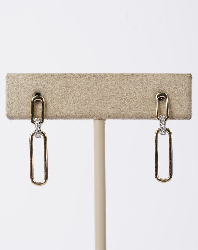 NNTX- 14KWY 2.04g .05ctw Diamond Dangle Earrings