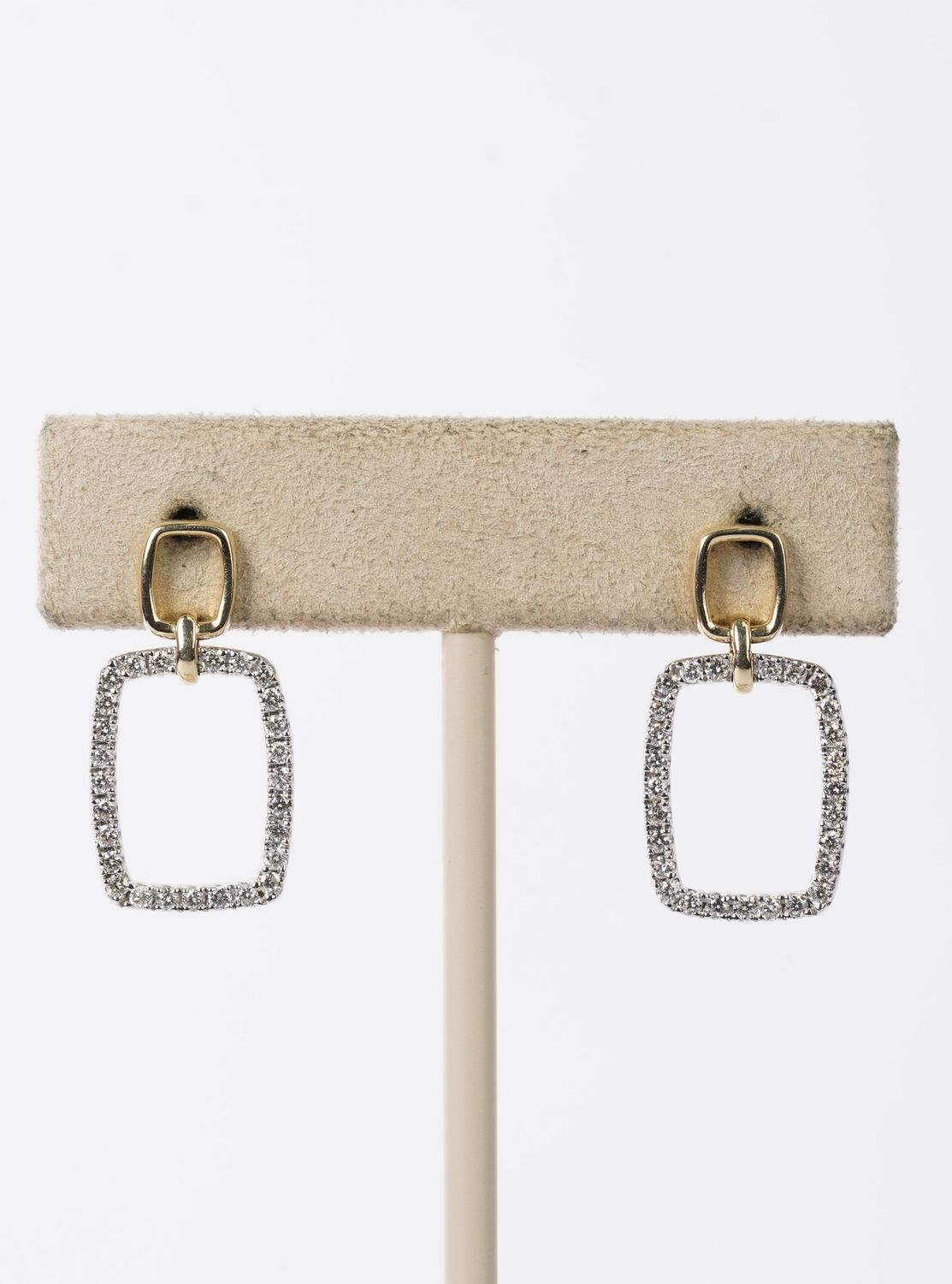 BETX- 14KWY 4.42g .48ctw Diamond Geometric Dangle Earrings