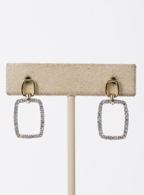 BETX- 14KWY 4.42g .48ctw Diamond Geometric Dangle Earrings