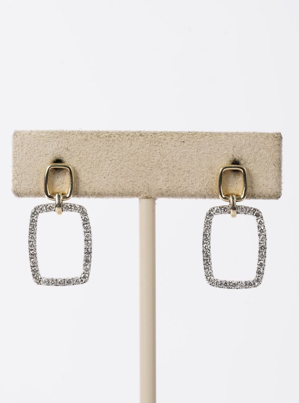 BETX- 14KWY 4.42g .48ctw Diamond Geometric Dangle Earrings