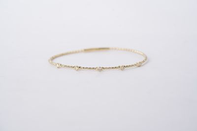 RTTX- 14KY 4.86g .18ctw Diamond Flex Bangle
