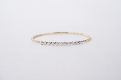 VVBT- 14KWY 6.76g .88ctw Diamond Flex Bangle