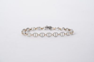 ABTT- 14KWY 10.13g 1.79ctw Diamond Fashion Link Bracelet 7" ABTT- 14KWY 10.13g 1.79ctw Diamond Fashion Link Bracelet 7"