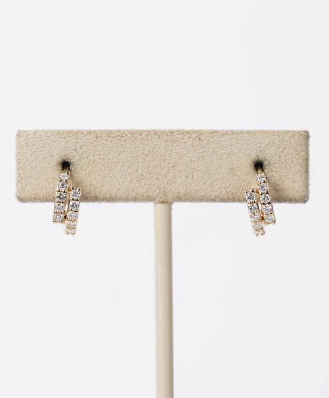 DERX- 18KY 1.78g .35ctw Diamond Fashion Hoop Earrings