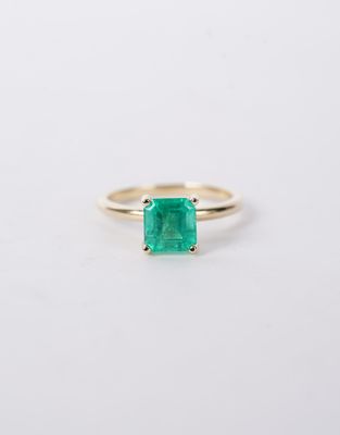 AVTT- 14KY 3.05g 1.65ct GIA Columbian Emerald Solitaire Ring (size 7)