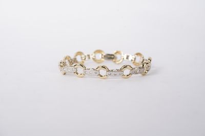 VNET- 14KWY 15.95g 1.00ctw Diamond Estate Bracelet 7&quot;