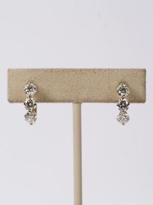 VLTT- 14KY 4.05g 2.08ctw Diamond Huggie Hoop Earrings