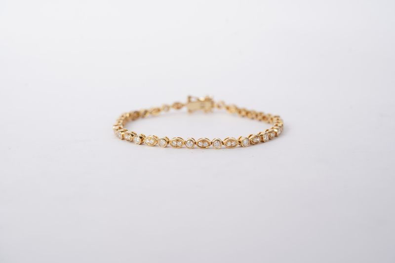 VBLT- 14KY 11.75g 2.00ctw Diamond Fashion Tennis Bracelet 7.5"