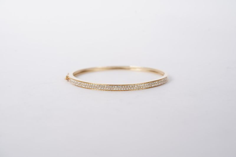 VAET- 14KY 13.31g 1.00ctw Diamond Bangle Bracelet
