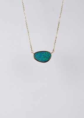 VVTT- 14KY 2.96g 13.5x9mm Australian Opal Necklace 16-18&quot;