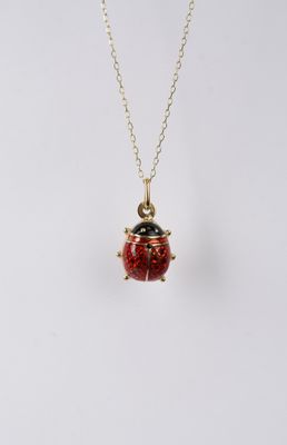 AVT- 14KY 2.12g Ladybug Necklace 18&quot;