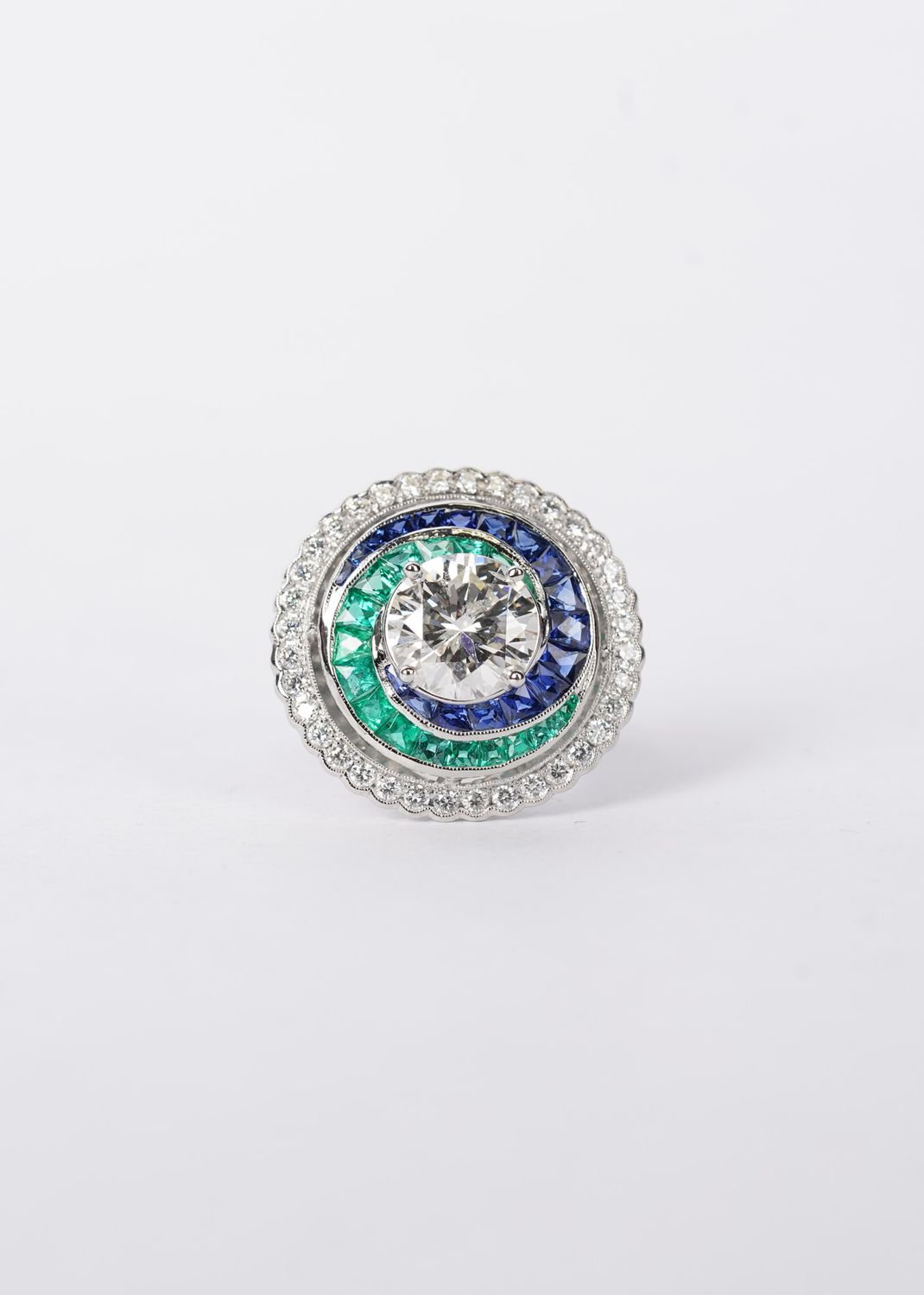 EBTT- Platinum 10.12g 4.25ctw (2.21ctr) J/I1 Round Diamond Engagement Ring (size 6.5)