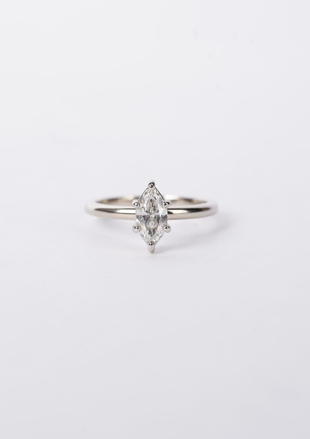 LETX- 14KW 2.94g .71ct I/I1 Marquise Diamond Solitaire (size 6.75)