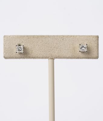 DTTX- 14KW .50ctw H-I/SI1 Princess Cut Diamond Stud Earrings