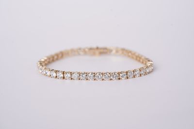 VLNT- 14KY 10.03g 11.19ctw Lab Grown Diamond Tennis Bracelet 7"