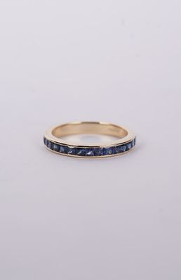 EETX- 14KY 3.06g 1.00ctw Sapphire Channel Set Stackable Band (size 7)