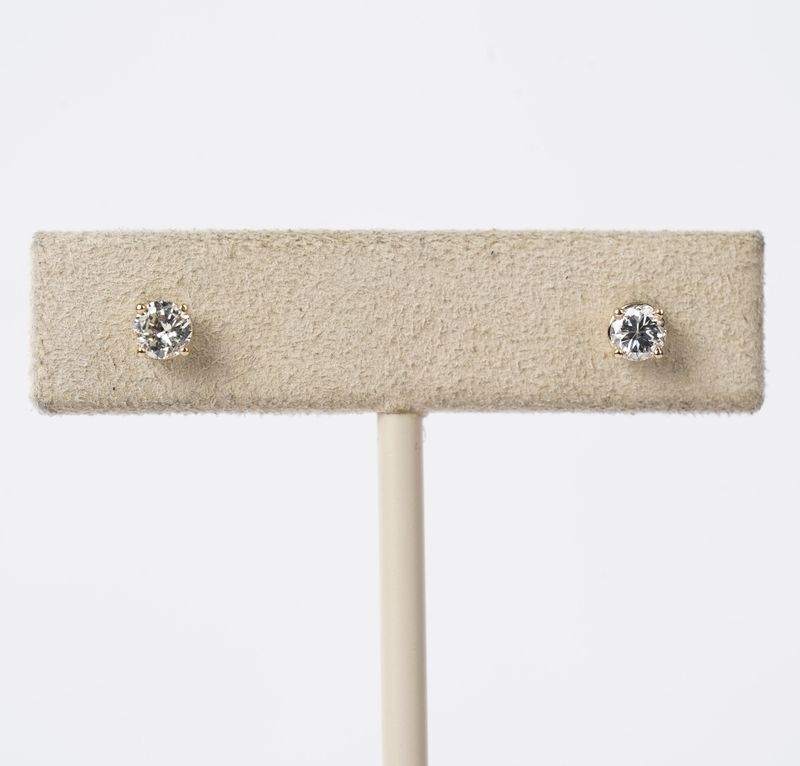 NTT- 14KY .43ctw I-J/SI2-I1 Round Diamond Stud Earrings