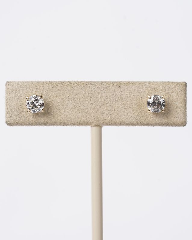 BTTX- 14KY .86ctw G-H/SI2-I1 Round Diamond Stud Earrings