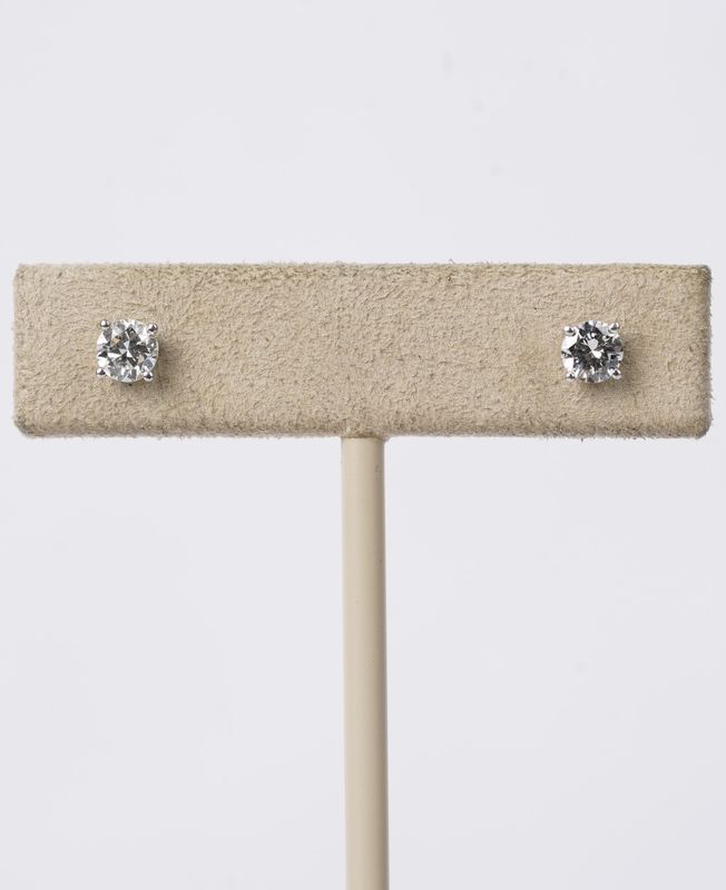 NET- 14KW .54ctw H/VS2-SI1 Round Diamond Stud Earrings