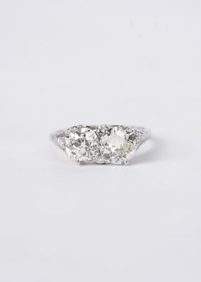 IETT- Platinum 4.11g 3.13ctw (2.85ctrs) J-K/VS2-SI2 Mine Cut Diamond Antique Rings (size 8.5)