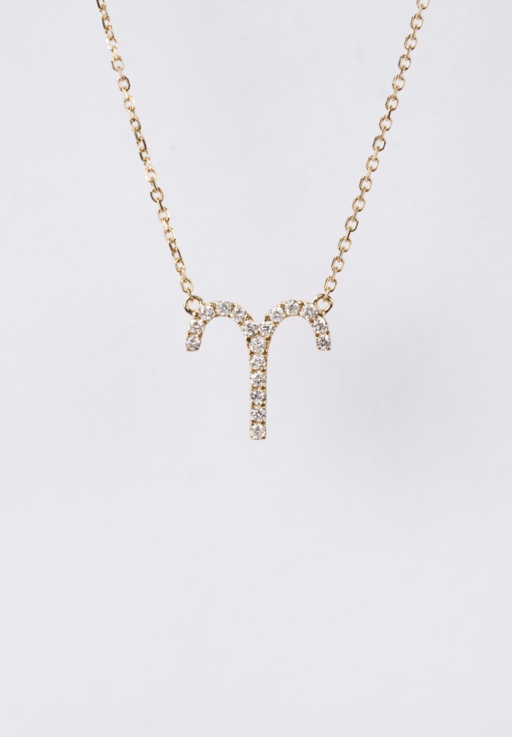 AET- 14KY 2.00g .15ctw Diamond Aries Zodiac Necklace 16-18"