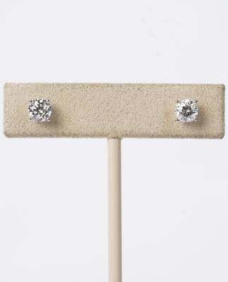 VVTT- 14KW 1.07ctw G-H/SI1 Round Diamond Stud Earrings