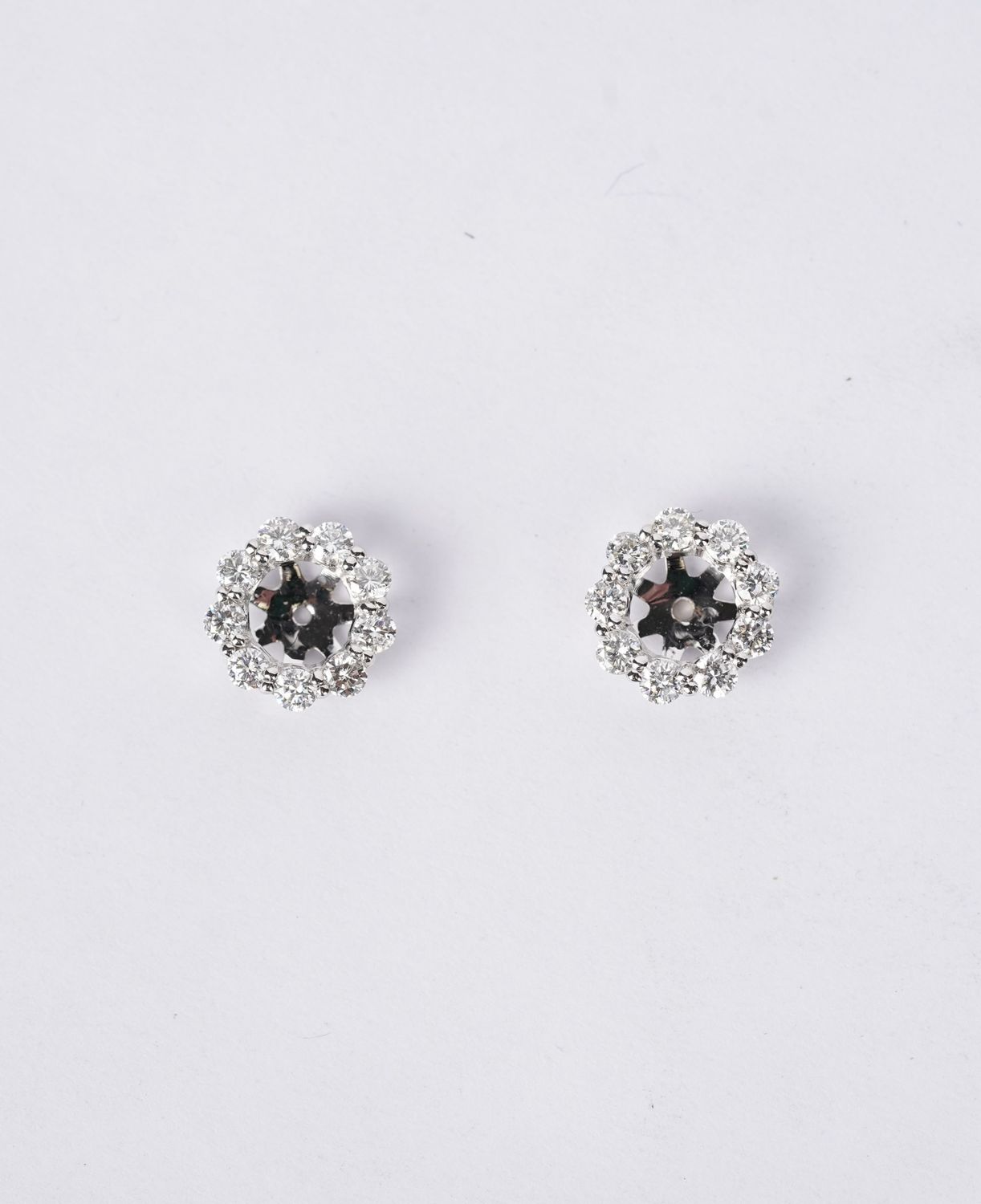 DETX- 14KW 1.57g 1.00ctw Round Diamond Earring Jackets