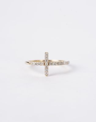 NVT- 14KY 2.04g .30ctw Large Diamond Cross Ring (size 7)